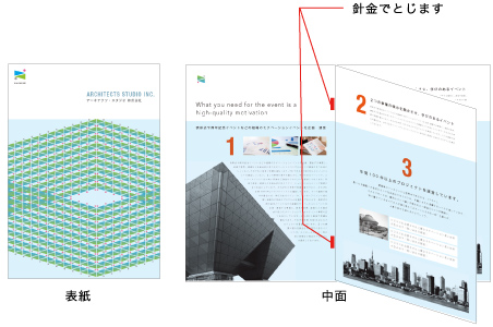 中とじタイプ 会社案内の王道の形状です。