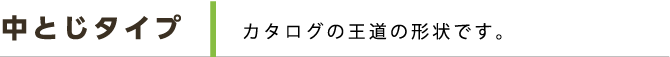 中とじタイプ カタログの王道の形状です。